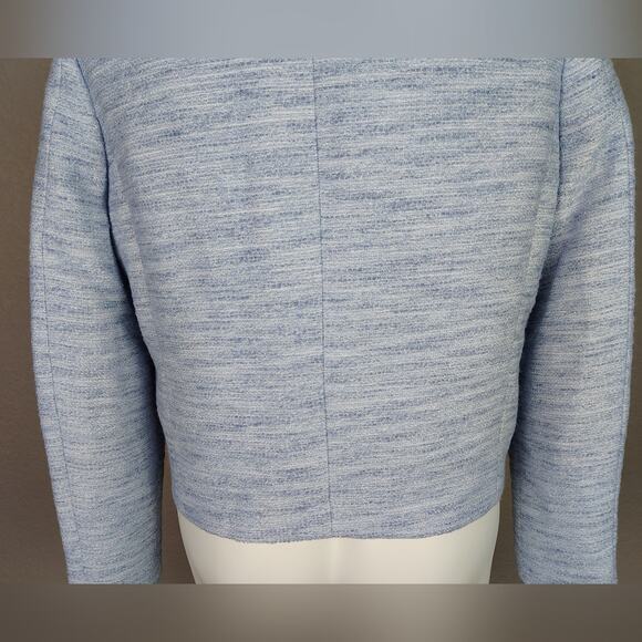 J.Crew Factory Tweed Lady Jacket Light Blue Gold Buttons NWT Size 16 - Picture 14 of 16